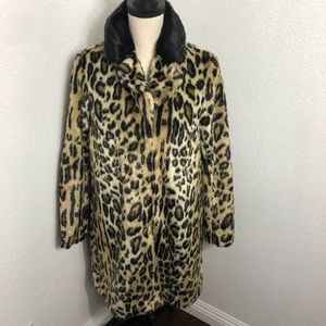 Topshop Faux Fur Leopard Coat